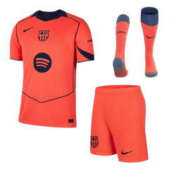 Barcelona
Extérieur Troisième
Maillot
Tenue (Maillot+Short+Chaussettes)
2025/26
Orange