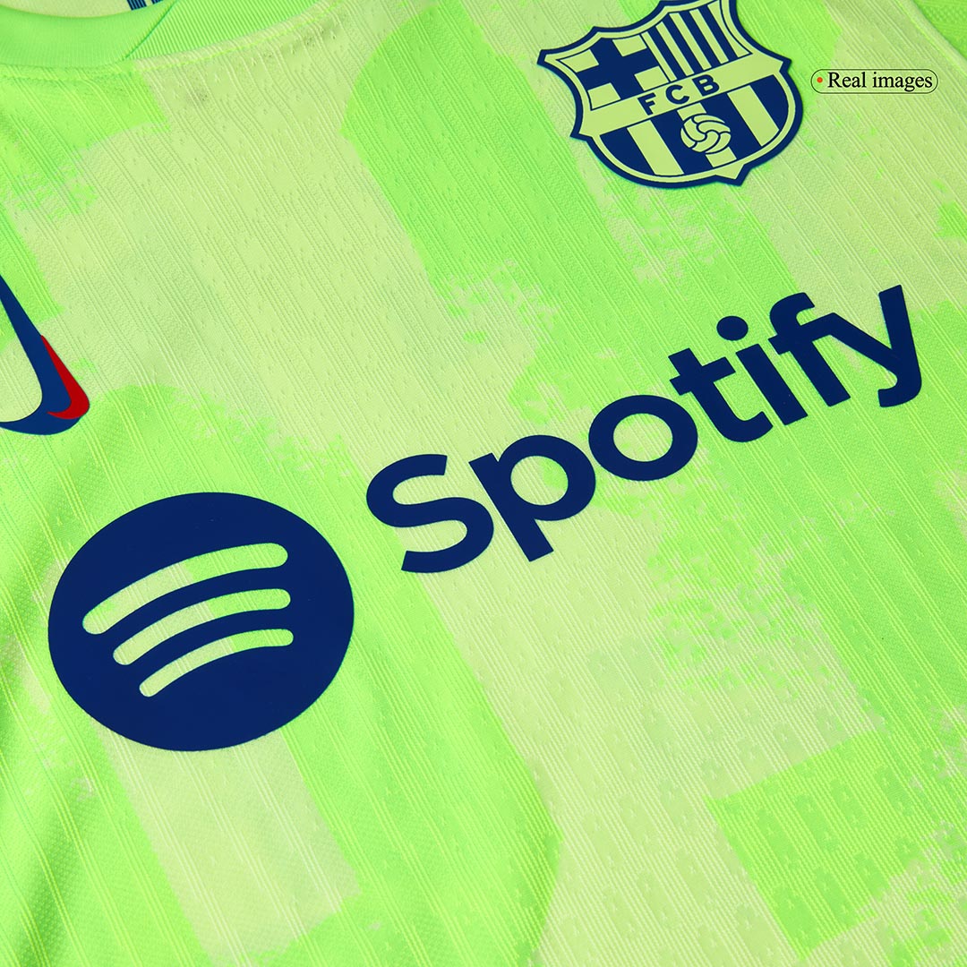Authentique GAVI # 6 Barcelone Third Away Soccer Jersey 2024 / 25- UCL （Spotify Logo sans texte）