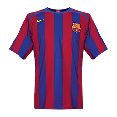 Maillot de football rétro Barcelone Maison 2005/06 -Rouge et bleu