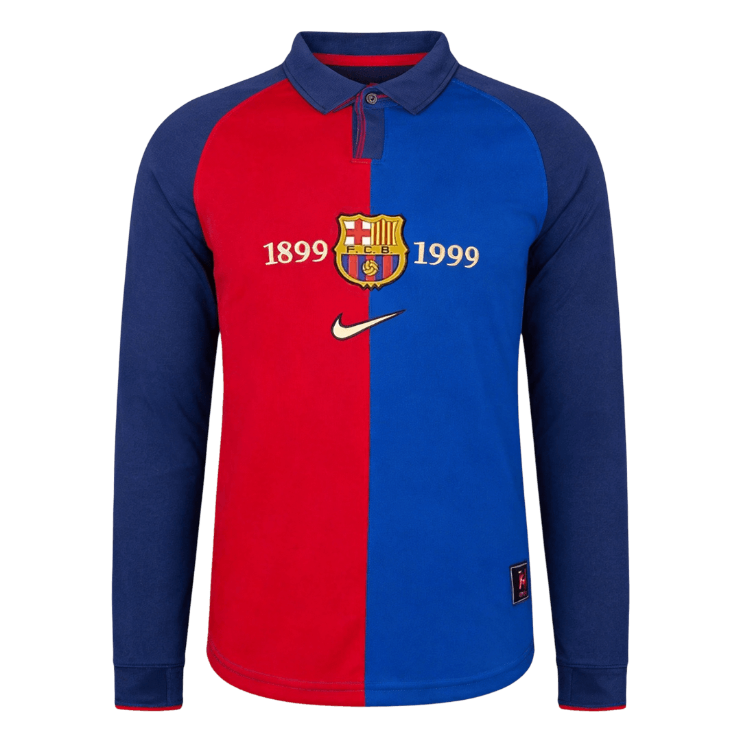 hommes Rétro Barcelone Manches Longues Football Maillot 1999/00 - Édition Spéciale