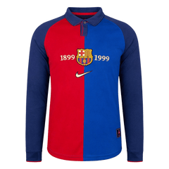 hommes Rétro Barcelone Manches Longues Football Maillot 1999/00 - Édition Spéciale