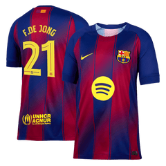 F.DE JONG #21 Barcelone MaisonFootball Maillot 2025/26 Rouge&Bleu- UCL