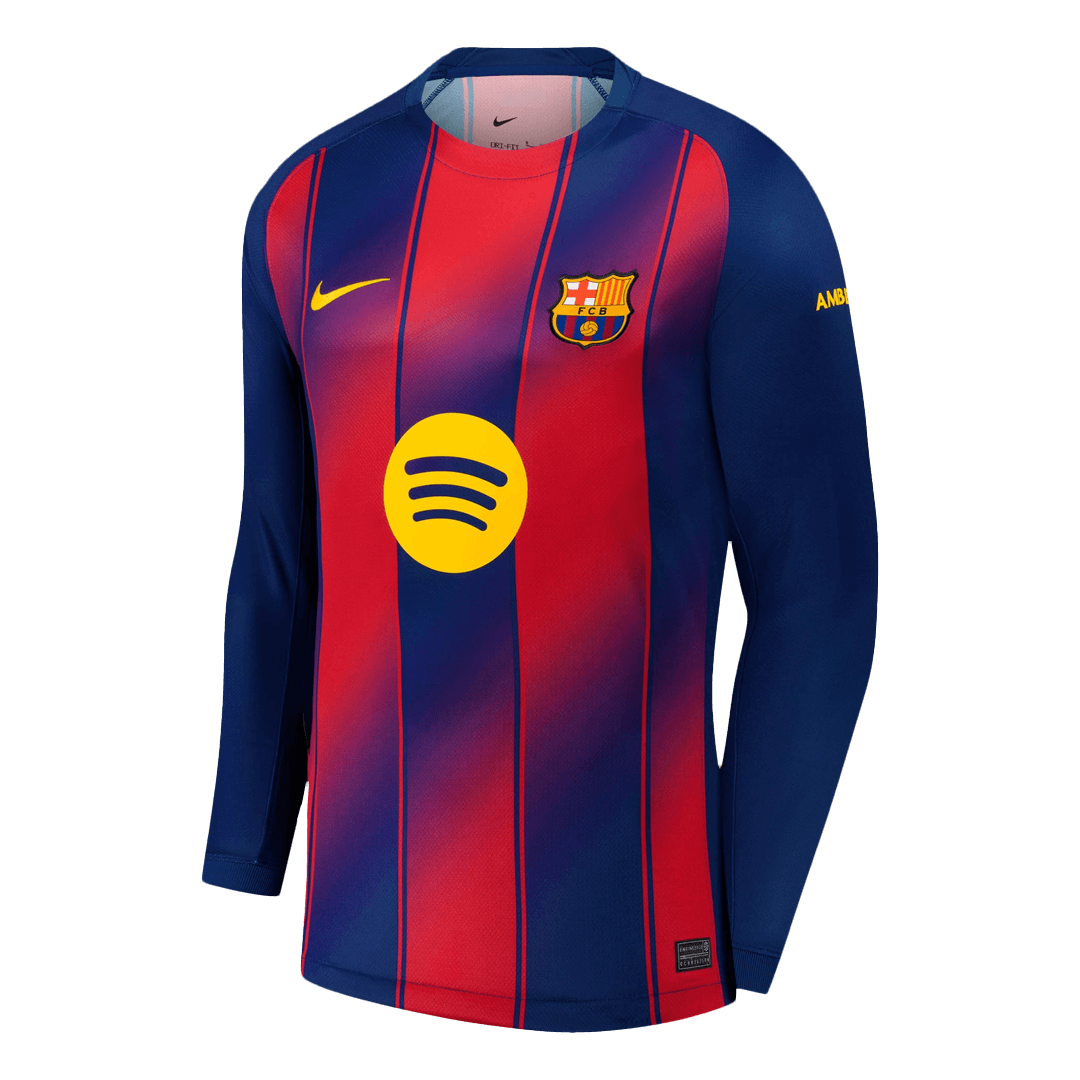 Barcelone Domicile Manches Longues Football Maillot 2025/26