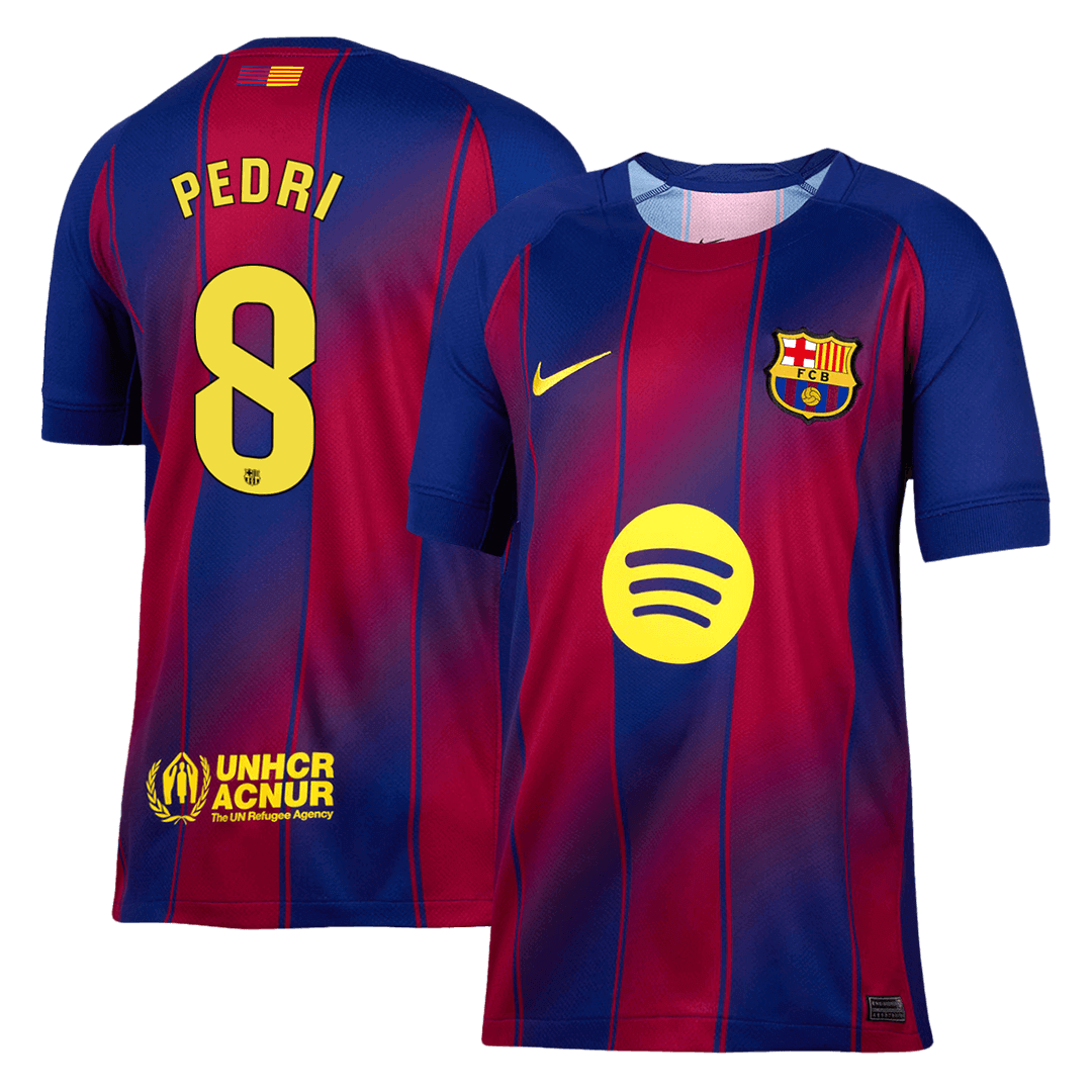 PEDRI #8 Barcelone Maison Football Maillot 2025/26 Rouge&bleu