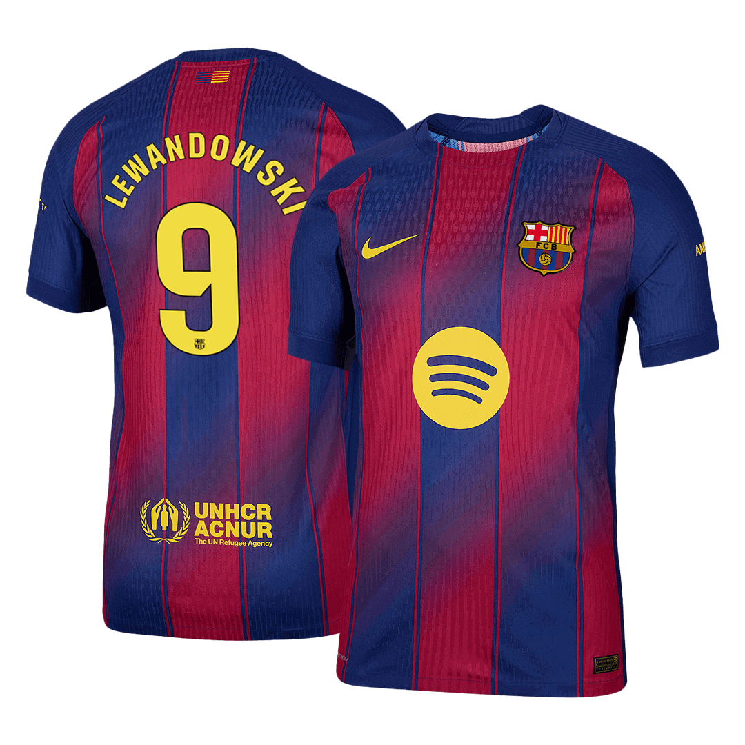 LEWANDOWSKI #9 Authentique Barcelone MaisonFootball Maillot 2025/26 Rouge&bleu