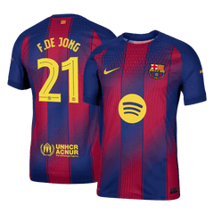 Authentique F.DE JONG #21 Barcelone Chemise Masion 2025/26 - UCL