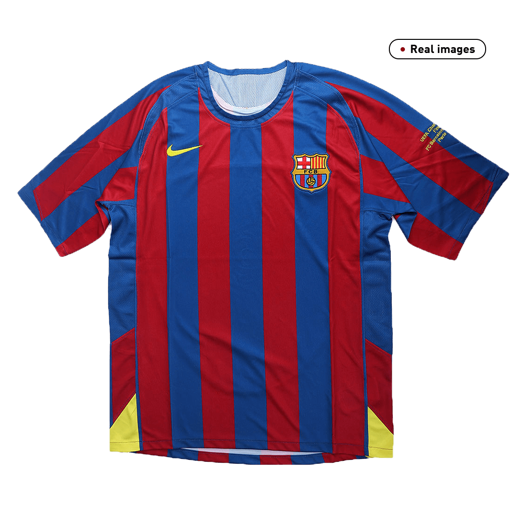 Maillot de football rétro Barcelone Maison 2005/06 -Rouge et bleu