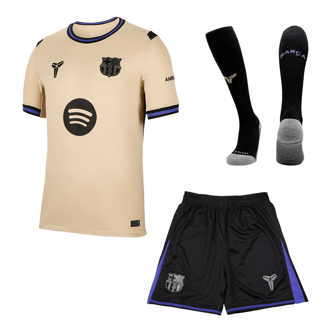 Barcelona 
 Extérieur 
Maillot 
Tenue (Maillot+Short+Chaussettes) 
2025/26 
 
 Jaune&Noir