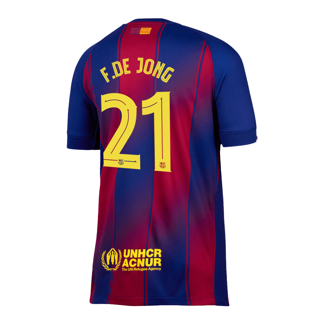 F.DE JONG #21 Barcelone MaisonFootball Maillot 2025/26 Rouge&Bleu- UCL