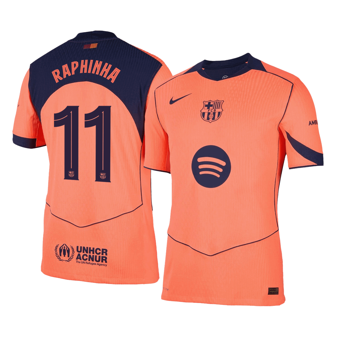 Authentique RAPHINHA #11 Barcelone Extérieur Troisième Maillot 2025/26 - UCL
