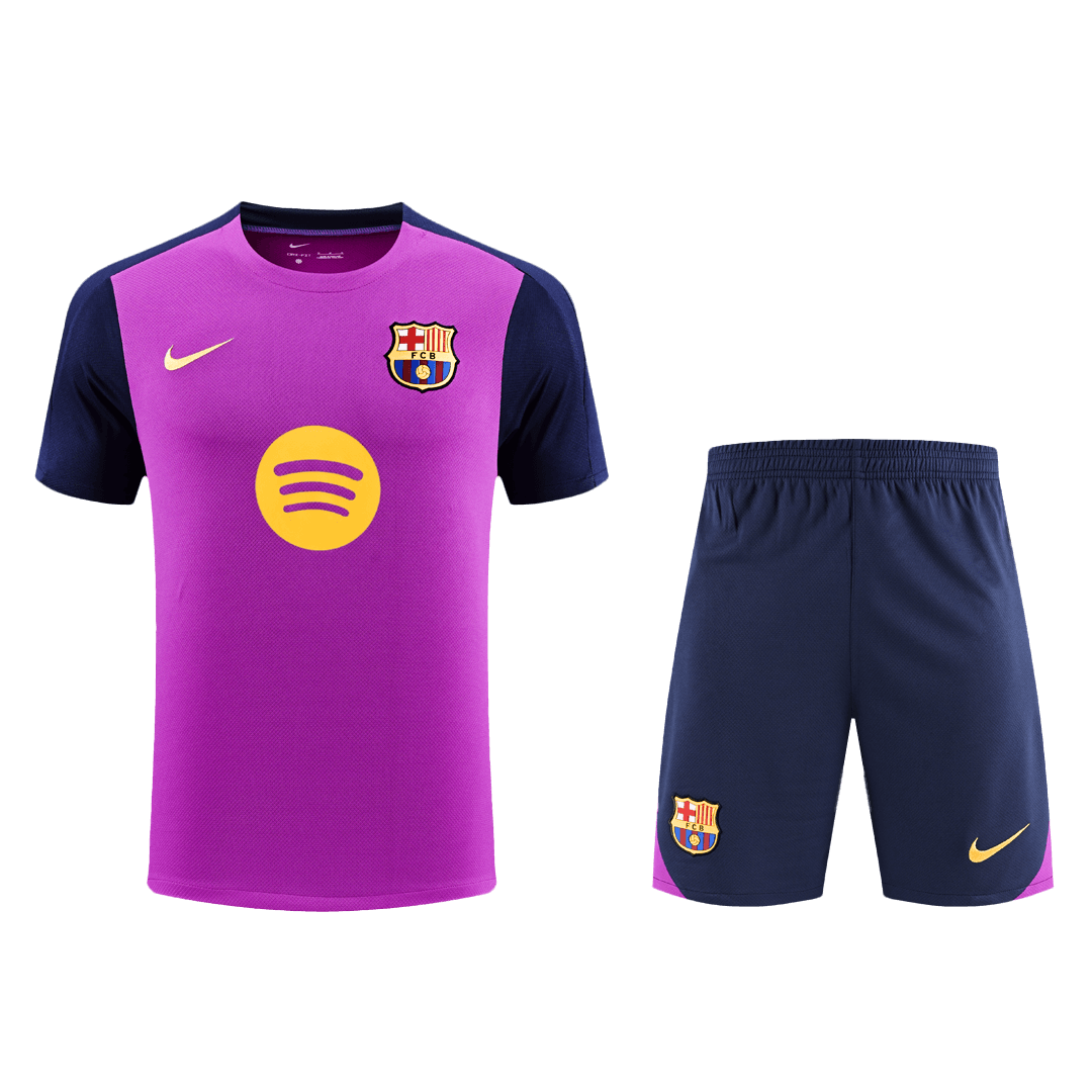Barcelone Avant-Match Entraînement Football Maillot Trousse(Maillot+Shorts) 25/26 Violette