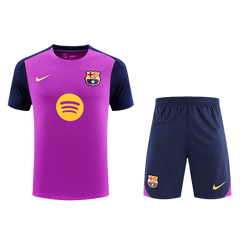 Barcelone Avant-Match Entraînement Football Maillot Trousse(Maillot+Shorts) 25/26 Violette