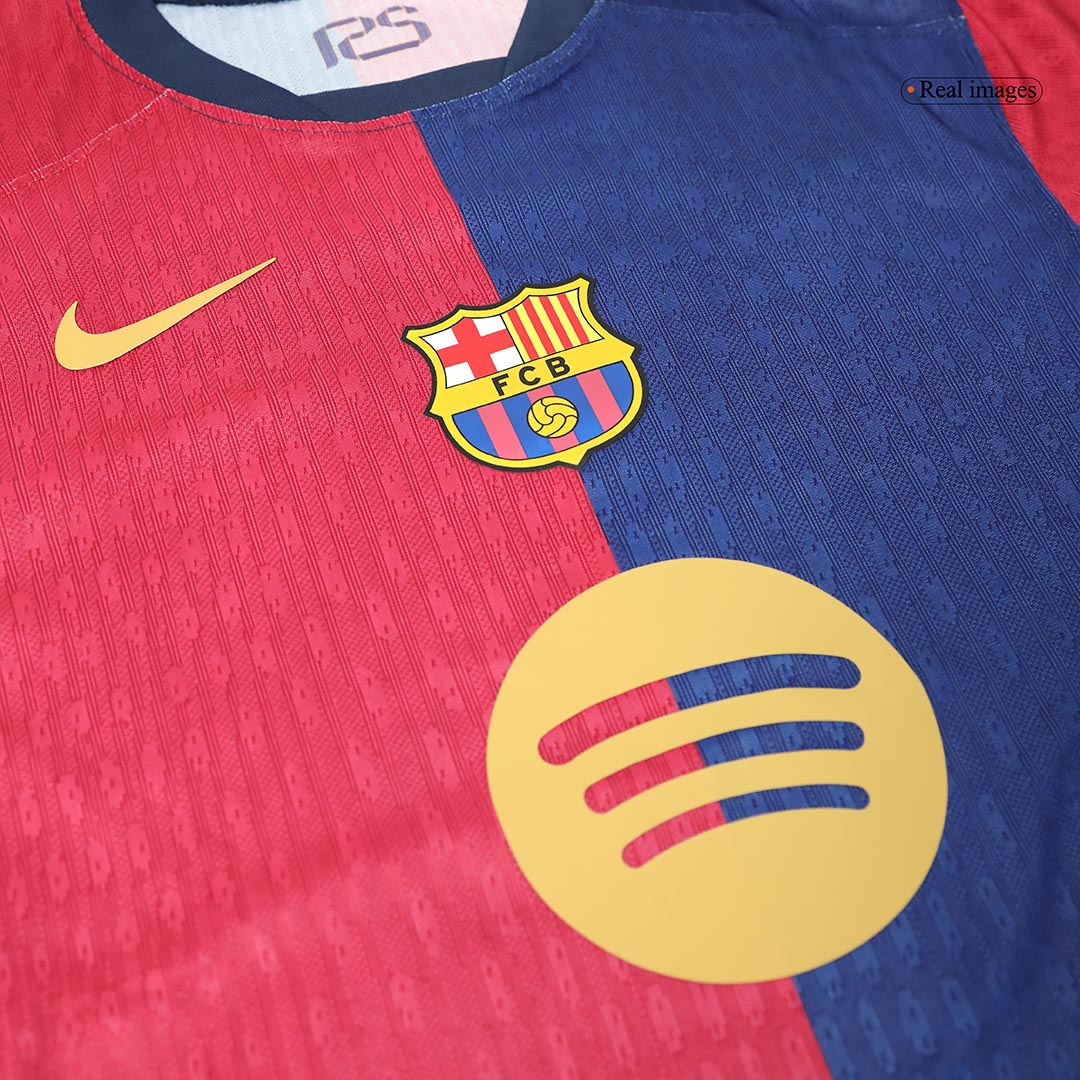 Authentique GAVI #6 Barcelone Maison Football Maillot 2024/25 - Spotify Logo Without Text
