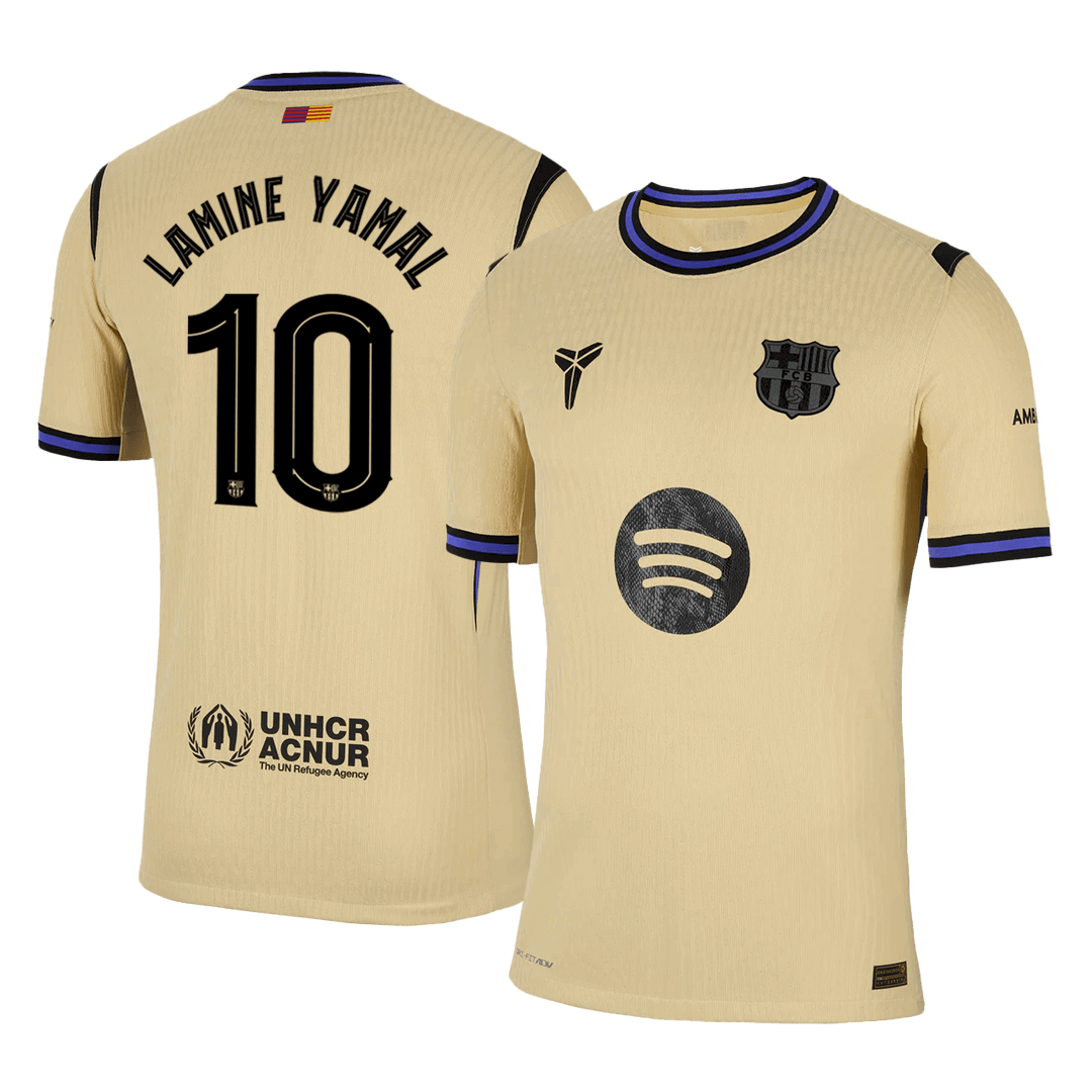 LAMINE YAMAL #10 Authentique Barcelone Loin Football Maillot 2025/26 Jaune - UCL