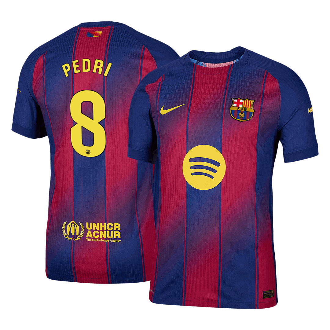 PEDRI #8 Authentique Barcelone MaisonFootball Maillot 2025/26 Rouge&bleu
