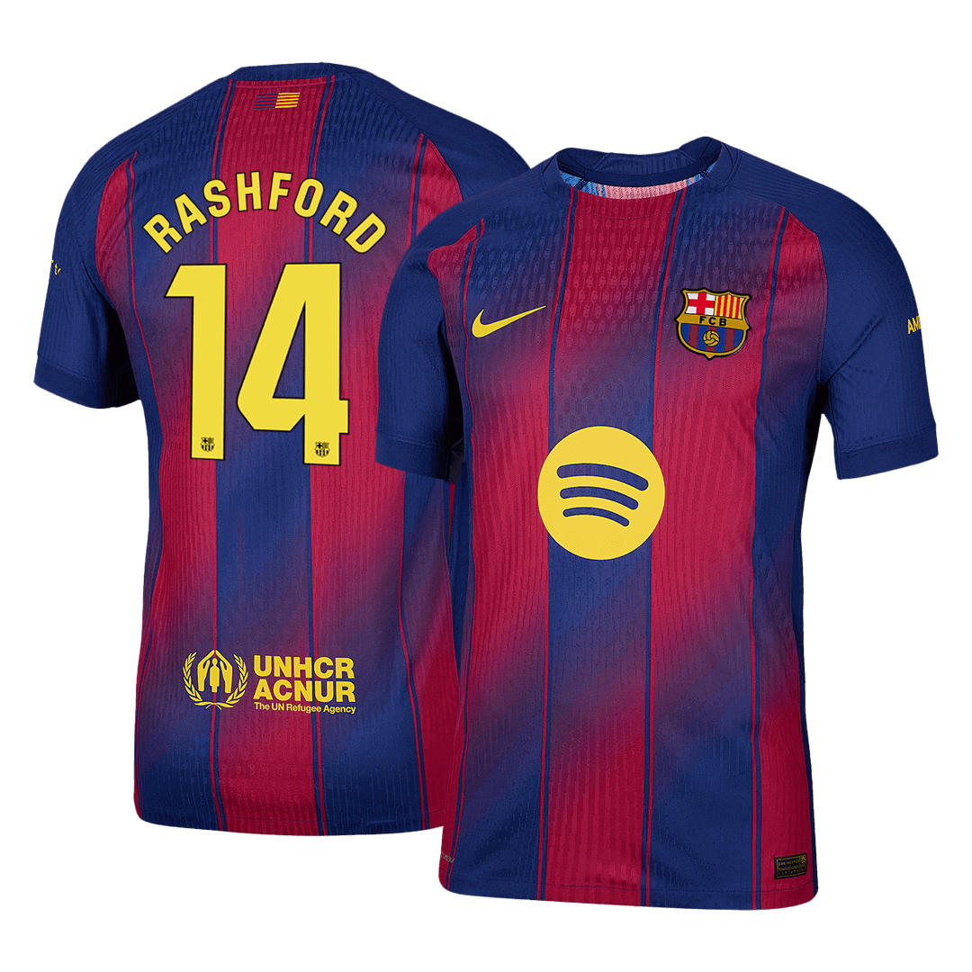 RASHFORD #14 Authentique Barcelone MaisonFootball Maillot 2025/26 Rouge&Bleu