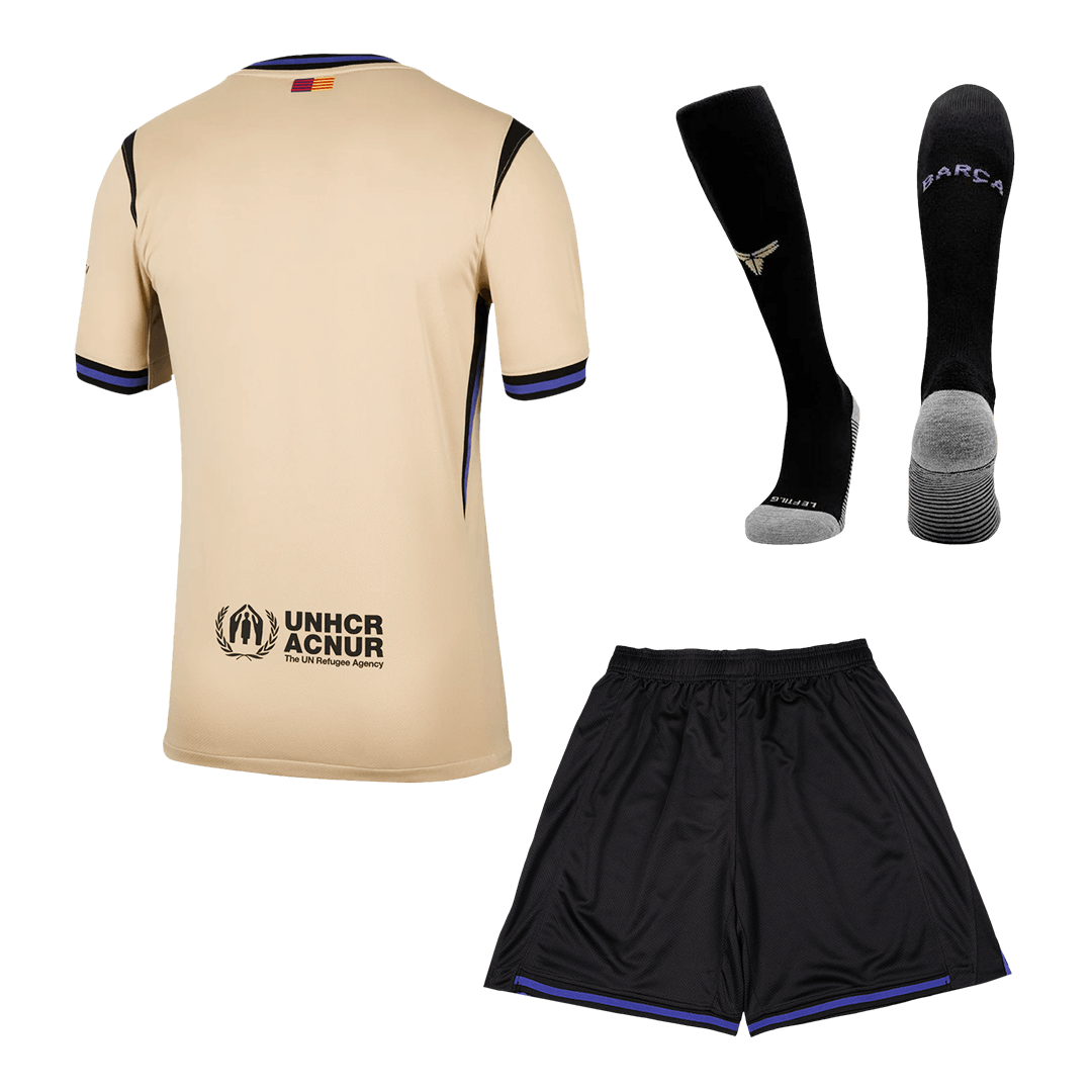 Barcelona 
 Extérieur 
Maillot 
Tenue (Maillot+Short+Chaussettes) 
2025/26 
 
 Jaune&Noir