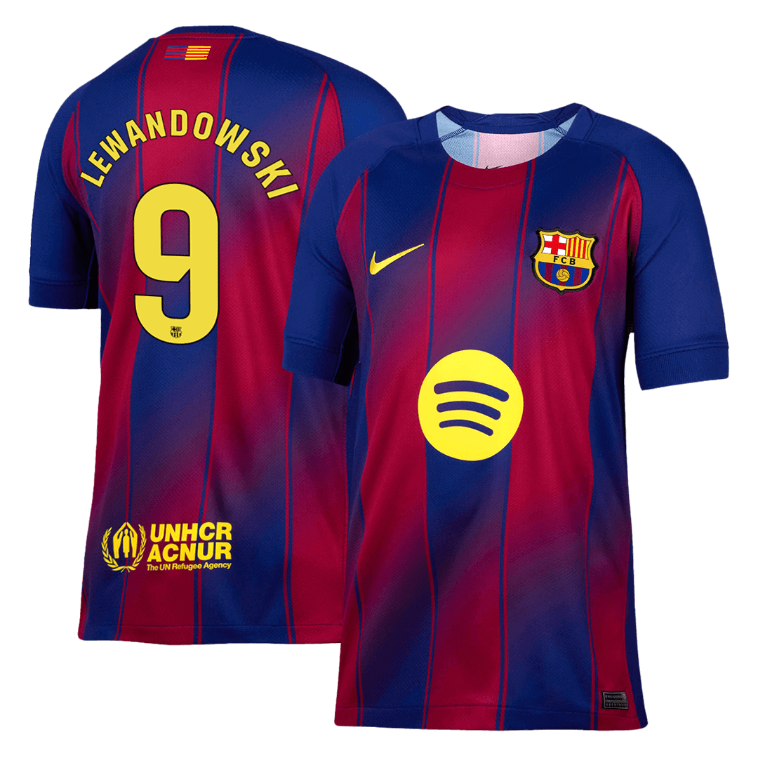 LEWANDOWSKI #9 Barcelone Maison Football Maillot 2025/26 Rouge&bleu