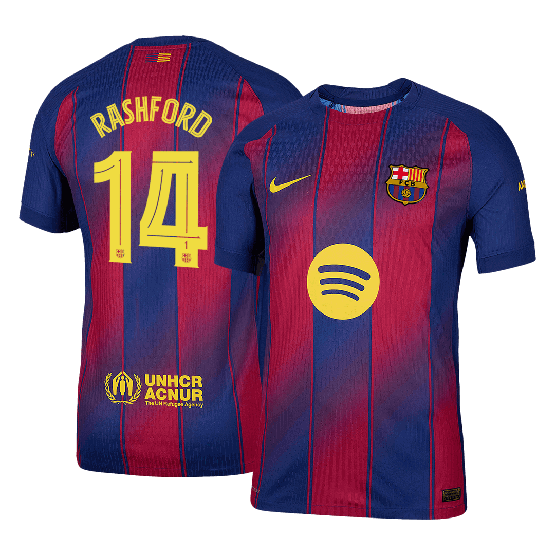 RASHFORD #14 Authentique Barcelone MaisonFootball Maillot 2025/26 Rouge&Bleu - UCL