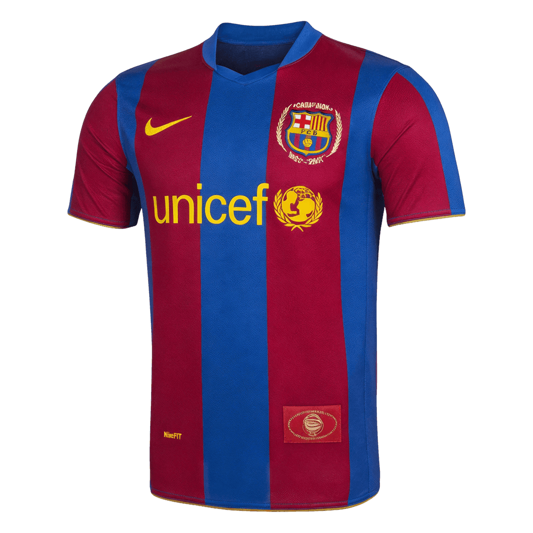 hommes Rétro Barcelone Domicile Football Maillot 2007/08