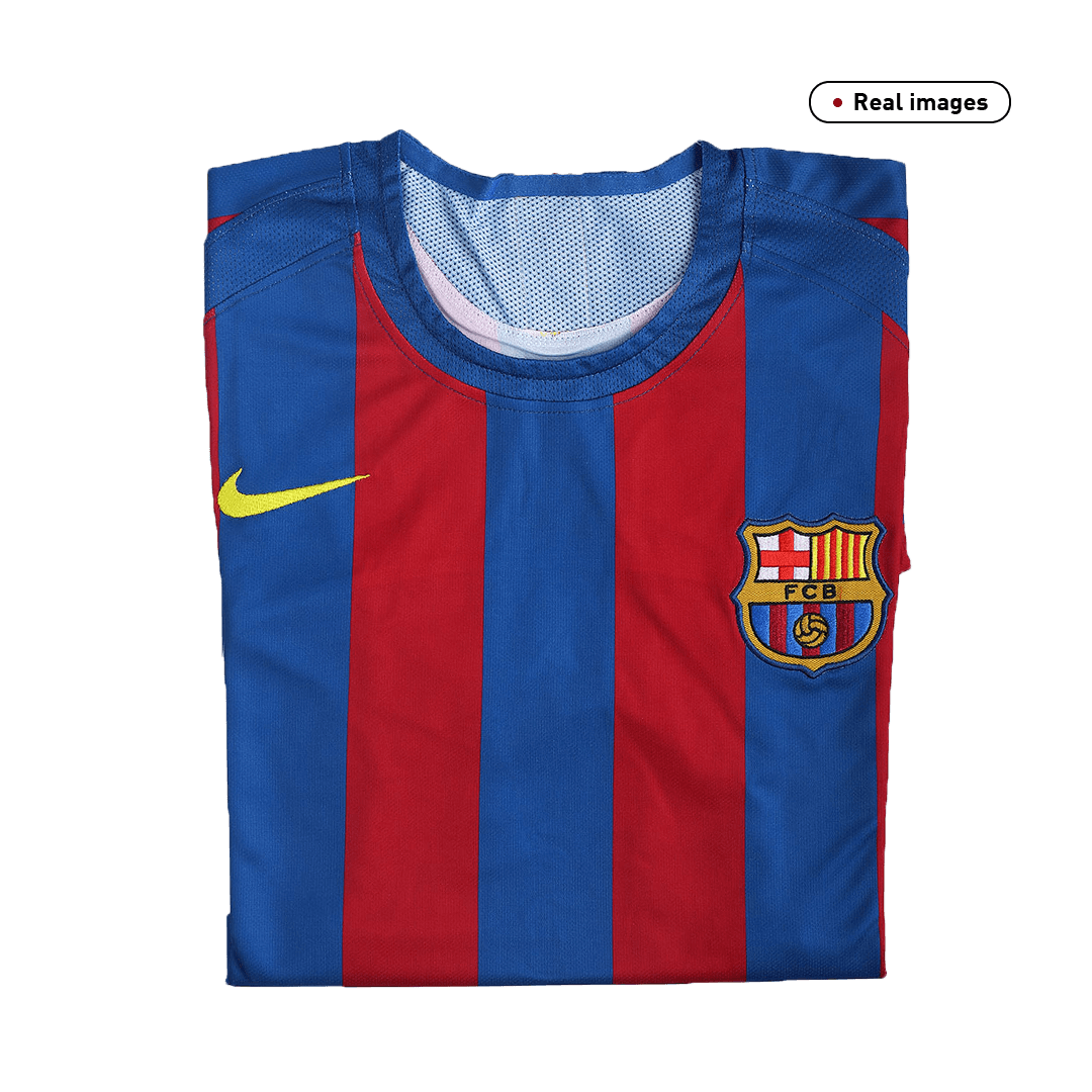 Maillot de football rétro Barcelone Maison 2005/06 -Rouge et bleu