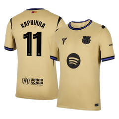 RAPHINHA #11 Barcelone Football Maillot Extérieur 2025/26 - UCL