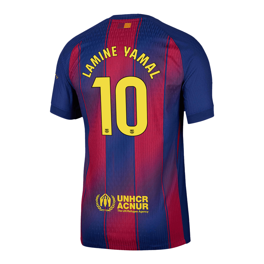 LAMINE YAMAL #10 Authentique Barcelone MaisonFootball Maillot 2025/26 Rouge&bleu