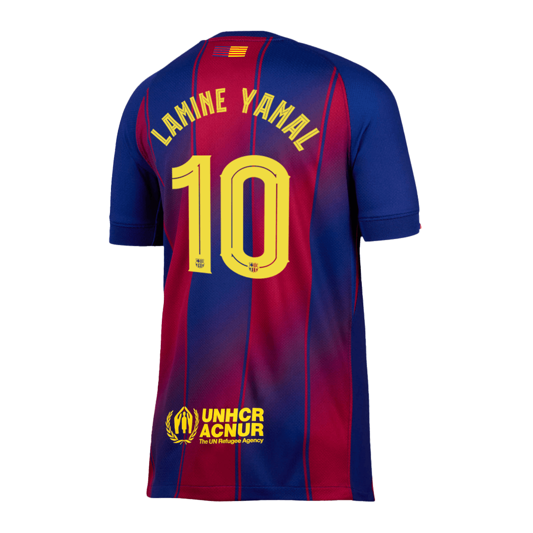 LAMINE YAMAL #10 Barcelone Maison Football Maillot 2025/26 Rouge&Bleu - UCL