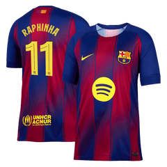 RAPHINHA #11 Barcelone Masion  Football Maillot 2025/26 Rouge&Bleu - UCL