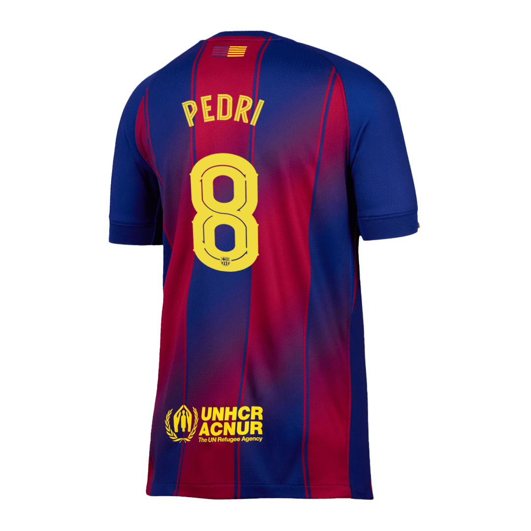PEDRI #8 Authentic Barcelone Maison Football Maillot 2025/26 Rouge&Bleu - UCL