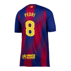 PEDRI #8 Authentic Barcelone Maison Football Maillot 2025/26 Rouge&Bleu - UCL