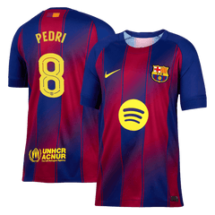 PEDRI #8 Authentic Barcelone Maison Football Maillot 2025/26 Rouge&Bleu - UCL