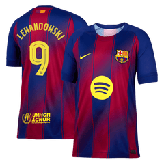 LEWANDOWSKI #9 Barcelone Masion  Football Maillot 2025/26 Rouge&Bleu - UCL
