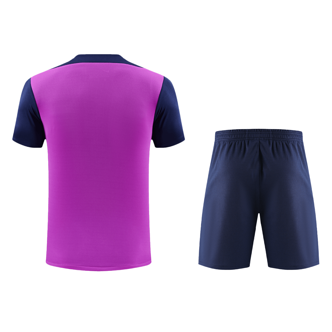 Barcelone Avant-Match Entraînement Football Maillot Trousse(Maillot+Shorts) 25/26 Violette