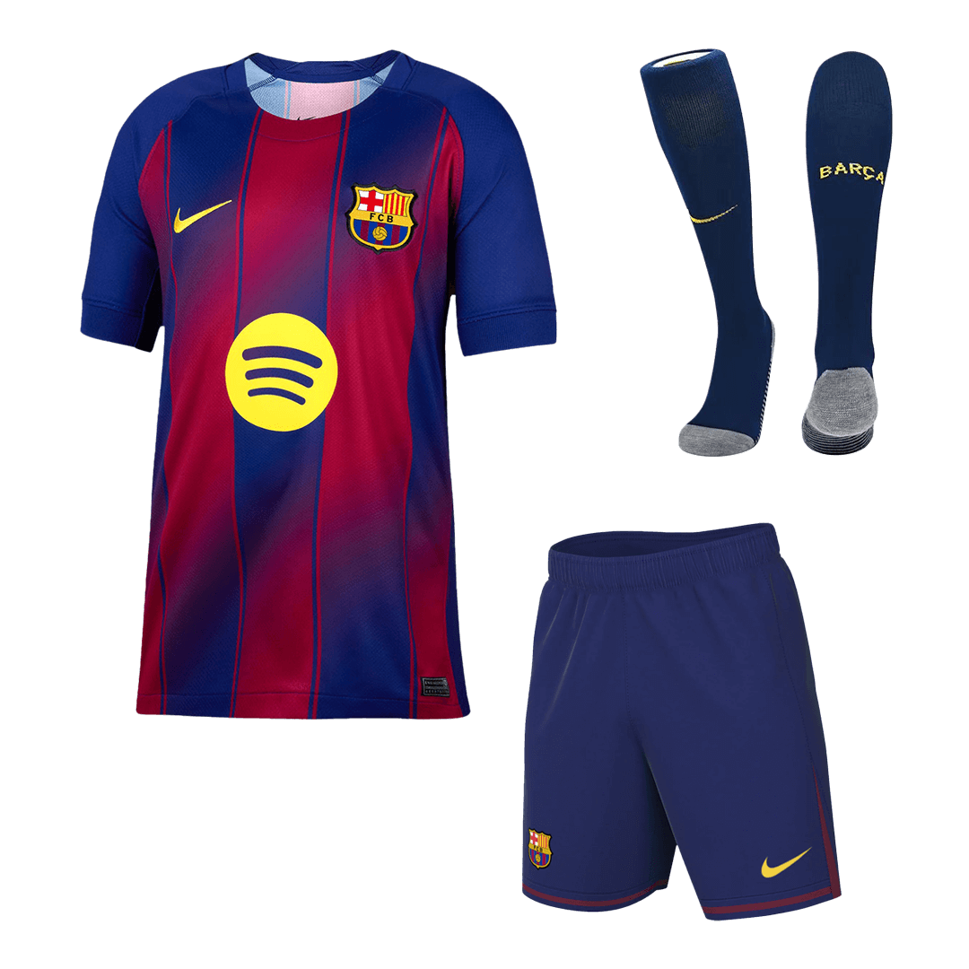 Barcelone Domicile Football Maillot Ensemble(Maillot+Short+Chaussettes) 2025/26 Rouge&Bleu