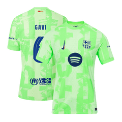 Authentique GAVI # 6 Barcelone Third Away Soccer Jersey 2024 / 25- UCL （Spotify Logo sans texte）