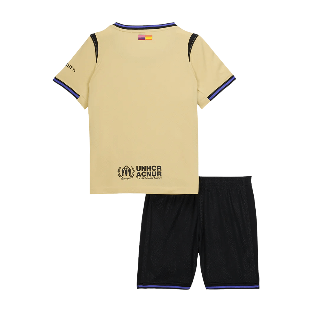 Enfants Barcelone Loin Football Maillot Trousse(Maillot+Shorts) 2025/26 Jaune