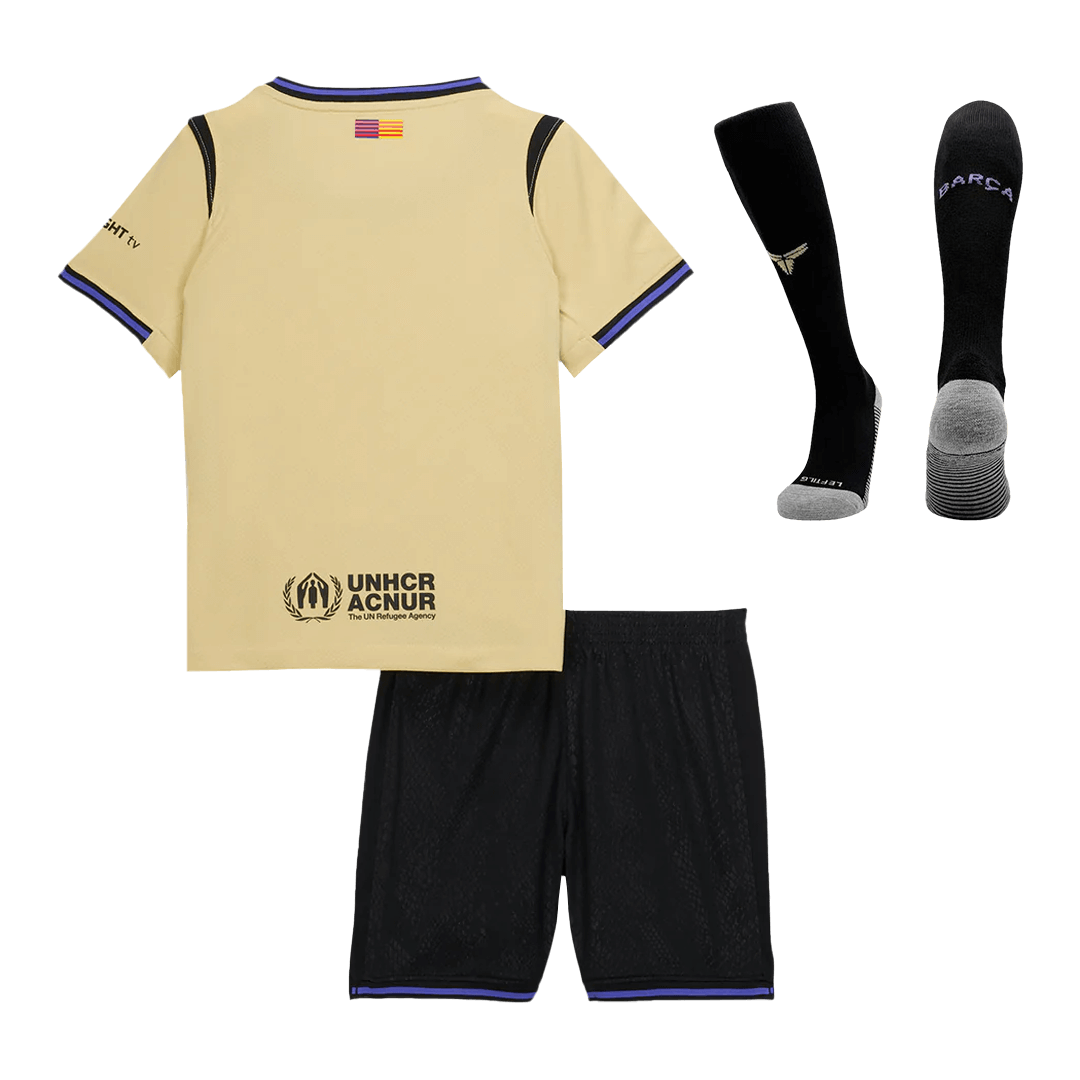 Barcelona 
 Extérieur 
Maillot 
Tenue (Maillot+Shorts+Chaussettes) 
2025/26 
 
 Jaune&Noir