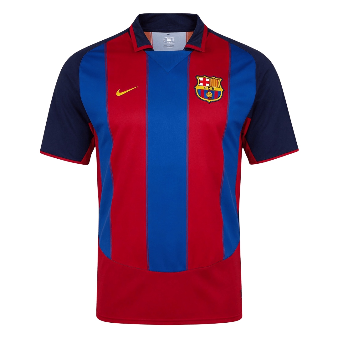 hommes Rétro Barcelone Domicile Football Maillot 2003/04