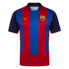 hommes Rétro Barcelone Domicile Football Maillot 2003/04