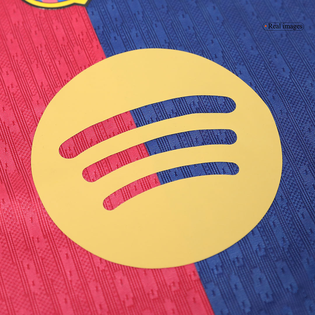 Authentique GAVI #6 Barcelone Maison Football Maillot 2024/25 - Spotify Logo Without Text