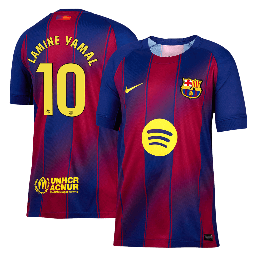 LAMINE YAMAL #10 Barcelone Maison Football Maillot 2025/26 Rouge&bleu
